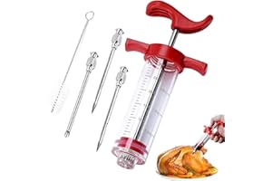 BLUNESTA 30ml Marinade Injector Syringe Kit with 3 Needles for Flavor Infusion in Meats