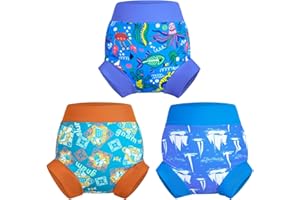 MOEMOE BABY Pañal de Natación Reutilizable, Pañales de natación impermeables, bañador bebe Para niños niñas Azul XL/5T/5 años
