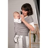 Lorasina Baby Sırt Destekli Ayarlanabilen Sling, Wrap, Taşıma Şalı, Ana Kucağı (Gri)