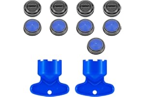 QUIIEOSKIA M24 Tap Aerator, 8pcs Tap Faucet Aerator, Water Saver Faucet Aerator Tap Filter Nozzle Replacement Parts, Kitchen Bathroom Faucet Filter for Tap, with Faucet Aerator Wrench Key, 24mm Male Thread
