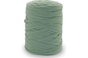 NOTIONSLAND 400g T-Shirt Yarn Knitting Yarn Fabric Crochet Yarn for Bag, Basket, Blanket Home Decor - Light Green Soild Color Yarns