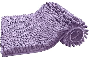 PAULA HOME TEXTIL HOGAR Y DECORACION Paula Home - Alfombra de Baño Chenilla de Pelo Largo | Antideslizante, Gruesa, Extra Suave y Absorbente | 100% Microfibra para Ducha y Bañera | Mod. Shaggy (Lila, 50x70cm)