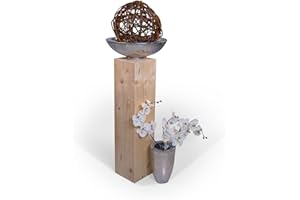 moebel-eins Flower Column Solid Spruce Decorative Column Wooden Column Country House Design