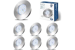 HiBay 6 Faretti Led da Incasso per Cartongesso 5W IP44 Faretti Led Soffitto Incasso Bianco Neutro 500LM,220V Bagno Inox Foro Ø60mm-65mm per Cucina,Esterno