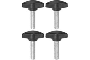 QUARKZMAN 4pz Manopole a T con Viti a Testa Alare M8x30mm Manopole a T Plastica Filettatura Maschio standard Maniglie Manopole Serraggio a mano Vite a testa Zigrinata, Nero