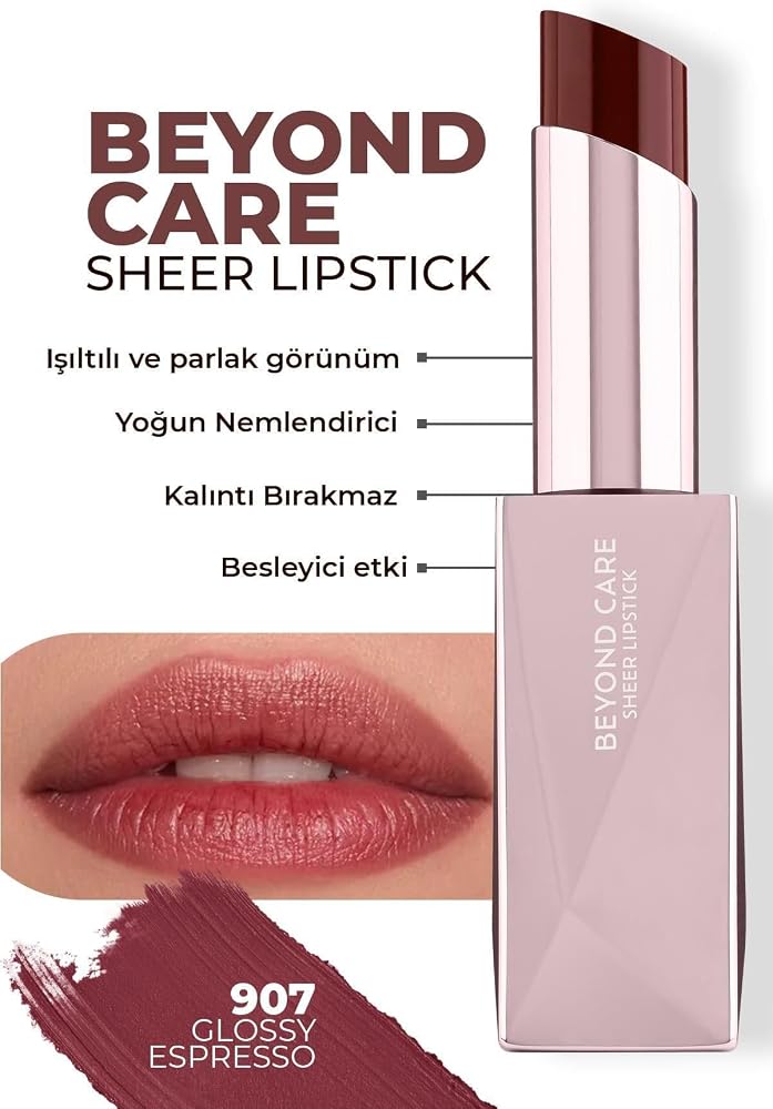 ALIX AVIEN Beyond Care Sheer Lipstick 907 - Glossy Espresso - Yoğun Nemlendirici Besleyici Etki - Parlak Ruj
