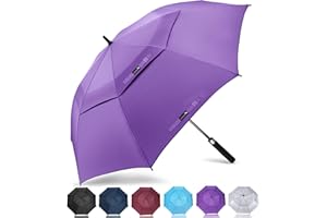 ZOMAKE Grand Parapluie de Golf XXL - Parapluies de Golf Grande Taille 2-3 Personnes Anti Tempete - Extra Large Automatique Umbrella Golf Double Canopée De Homme Femme(Violet)