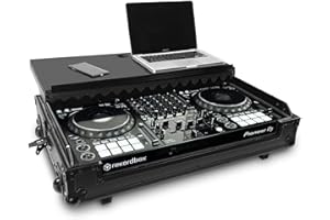 Audibax PRO-1000 Flight Case - Maleta para Controladora Pioneer DDJ-1000 con Laptop - Funda para Mesa de Mezclas - Ruedas y Asa Extraíble Tipo Trolley - Hueco y Soporte para PC - Interior de Foam