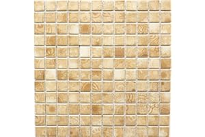 CONWIRE Mosaico quadrato Laceo beige ceramica mosaico pietra mosaico formato: 23 x 23 x 6 mm, dimensioni foglio: 300 x 300 mm, 1 foglio/tappetino