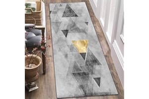 ZJXSNEH Tappeto Passatoia Moderno Cucina Corridoio Ufficio Entrata Casa Cucina Da Ingresso Triangolo Grigio 55X200CM