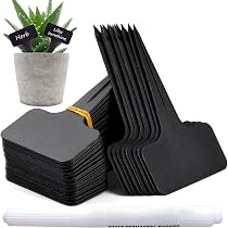 10 Étiquettes Plantes Ardoise KINGLAKE 20x3cm - Avec Stylo - Jardin Potager Semis