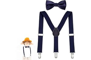 BUTYEAK Bretelle per Bambini Y e Papillon Set - Cinghie Regolabili Universali per Ragazzi e Ragazze