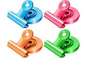 Artcut 4 Pack Magnetic Clips, Scratch-Resistant Fridge Magnets, Colorful Whiteboard Magnets, Magnets for Whiteboard, Strong Magnets, Notice Board Magnets Perfect for Kitchen, Home, Office, School