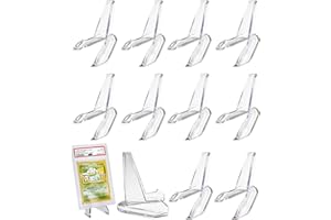 Pokibo's® 12 Stück Kartenständer für Sammelkarten | Acryl Ständer für Karten, Münzen | Halterung | Yu-Gi-Oh | Digimon | Panini & Topps | Dragonball Z | Metazoo Acrylständer für Beckett & PSA