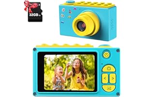 ShinePick Kinder Kamera wasserdichte mit 4X Digitalzoom / 8MP / 1080HD / 2" TFT LCD Bildschirm Digitalkamera Kinder mit Speicherkarte (Blau, 32GB Karte enthalten)