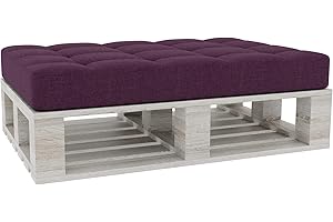 Gutekissen® Cuscini per pallet Cuscini trapuntati con bottoni, Cuscini per pallet trapuntato PFG (Cuscino di seduta 120x60, Viola)