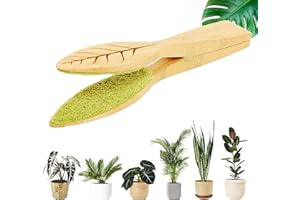 GmwyCzV Leaf Cleaning Tongs, Pinzas De Limpieza de Hojas, Leaf Cleaning Brush with Wooden Handle and Lint, Leaf Cleaning Tool, Eliminación Polvo de Hojas Interiores y Exteriores