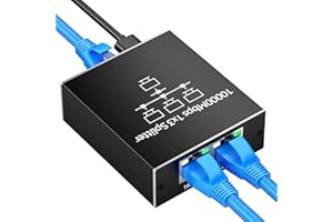 NEUTYPECHIC Ethernet Splitter, Switch Ethernet 1000 mbps, LAN Splitter, Gigabit Network Splitter RJ45 con Cable de Type C para Ordenadores, Conmutadores, Descodificadores, Televisores (Switch 3 Port)