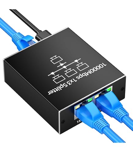 Hub Rj45 Switch Ethernet 4 Port, Switch RJ45 Splitter 1000 Mbps, Hub Ethernet RJ45 1 à 4 Pour Ordinateur, Hub, Commutateur, Routeur, Décodeur, Télévision Numérique, Etc Prise Rj45