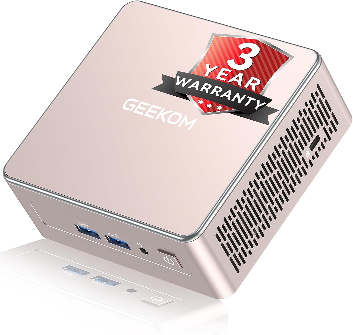 GEEKOM A5 2026 Mini PC with Windows 11 Pro, with AMD Ryzen 5 7430U (Beats 7545U/4300U/7730U) 16GB High Speed RAM & 512GB SSD, Dual HDMI 8K Quad Display/WiFi 6 for Video Editing/Graphic Design
