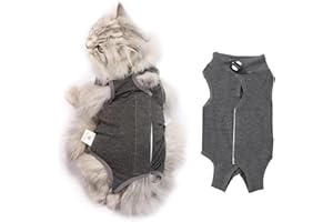 CGLRybO Katzenbody Nach Op Kastration Haustier-medizinisches chirurgisches Hemd Operationsgenesungsanzüge für Katzen (Stil:Grau, M)