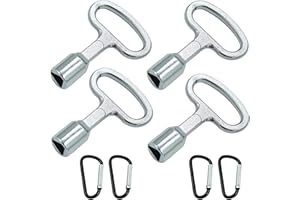 JOYOLA 4 Pezzi Chiave Triangolare Metallo Chiave Triangolare Universale Chiave Triangolare Cassonetti Chiave Contatore Gas con Moschettone per Scatola Elettrica Gas Acqua Contatore