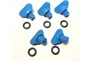 LUCASNG 5 PCS Blue Plastic Exhaust Manifold Water Drain Plug Screw Kit for Mercruiser