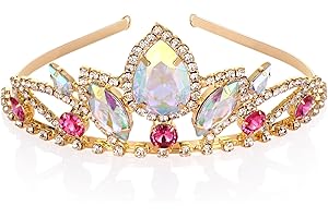 AROWRO Kristall krone für Mädchen Damen Prinzessin Krone Rapunzel Tiara Diadem Strasssteinen Tiara für Hochzeit Tangled Kostüm Halloween Cosplay Braut Prom Geburtstag Geschenke