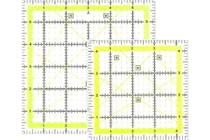 LEFSDVF 2Pcs Quilting Rulers,Quilting Templates,Patchwork Templates, Sewing Ruler, 4.5Inch & 6 Inch Square Quilting Rulers, Double Coloured Grid Lines for Diy Crafts Patchwork Precision Quilting Sewing