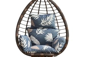 TIELAG Hanging Basket Chair Cushion, Garden Swing Cushion, Outdoor Egg Chair Cushion Hammock Chair Pads with Head Pillow, Seat Cushion Only, H