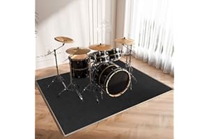 CDVR Alfombras Acusticas Alfombra Bateria Electronica Alfombra para Bateria Acustica Alfombras De Batería Acústico Tambor Alfombrillas Insonorizada Antideslizantes - 160 x 140 cm - Negro