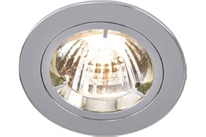 Knightsbridge IP20 230V/12V GU10/MR16 Chrome Recessed Fixed Twist & Lock Downlight, Aluminium RD1C