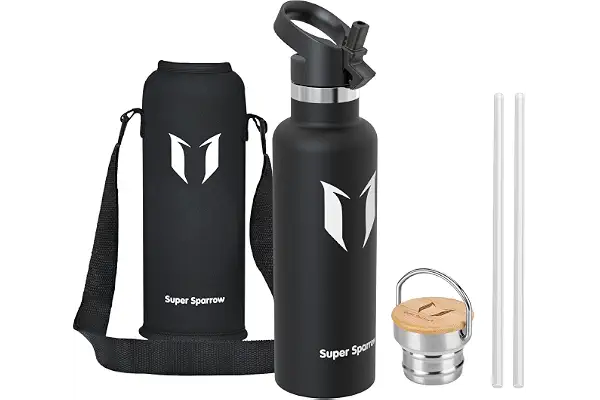 Super Sparrow Botella Agua Acero Inoxidable - Botella de Agua Deportes 750ml - Botella Termica Boca Estándar - Sin BPA , para Niños & Adultos, Deporte, Oficina, Yoga, Ciclismo