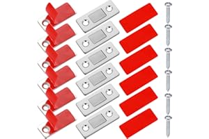 ABEILLO Magnetyczny zatrzask do drzwi szafki, ultra cienkie, cynkowe, z mocną taśmą samoprzylepną, wąskie, do szuflad, mebli, drzwi przesuwnych, 6 szt.