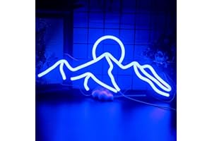 INEONLIFE Désert Coucher de Soleil Enseignes au Néon Led Bleu Néon Signe Paysage Forme Néon Appliques Murales pour Chambre Hôtel Mariage Bar Décoration fête Signe