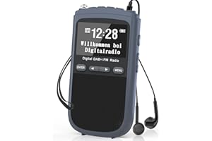 RYCHI Tragbare DAB Radio, Mini DAB/DAB+/UKW Radio, 1000mAh Wiederaufladbarem Akku, Digitales Taschenradio mit LCD Display, Doppelalarm, Sleeptimer, Kopfhörer für Joggen Walken Radfahren
