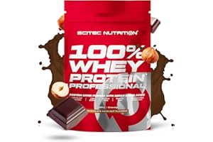 ‎SCITEC NUTRITION Scitec Nutrition 100% Whey Protein Professional - Wzbogacony o dodatkowe aminokwasy i enzymy trawienne - Bezglutenowy - Bez oleju palmowego, 1000 g, Czekoladowo-Orzechowy
