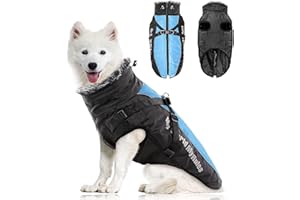 PETCUTE Abrigo Invierno Perro, Abrigo Impermeable para Perros Resistente al Viento, Chaqueta para Mascotas con Tiras Reflectantes & Arnés Ajustable,para Perros Pequeñas, Medianas y Grandes,4XL