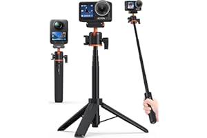 VKESEN 21"/54cm Mini Tripod Selfie Stick for DJI Osmo Action 5 Pro/4/3, Osmo 360, 2-in-1 Portable Extendable Volg Handle Stand for Travel - Accessories for DJI Osmo Action