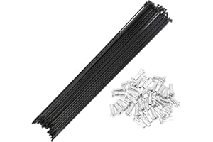 BULLSPANN 36 pcs 14G Rayons de Roue de VéLo avec Mamelons de 12 MM de Longueur Noir