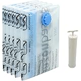 Amazon Basics Vacuum Compression Storage Bags with Hand Pump- Medium, 5-Pack
