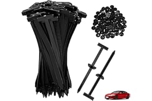 Acsatont 100 Stück Nylon Kabelbinder Schnalle, Universal Kabelbinderschnalle für Schnellfixierung, Selbstverriegelnde Nylon Cable Tie Buckle, Mehrzweck Schwarz Kabelbinder für Auto Reparaturen