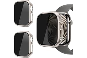AOKUTDA 3-pak etui kompatybilne z Apple Watch serii 10 42 mm, ochrona ekranu ze szkła hartowanego 30°, ochrona ekranu ze szkła hartowanego, ultracienkie, pełne pokrycie, osłona do akcesoriów iWatch