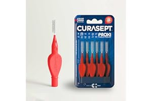 CURASEPT Scovolini Dentali Originali | Spazzolini interdentali Proxi T12 (filo 1,2 mm) | Rosso| Pulizia Profonda della Placca | Setole Nylon Ultra-flesse, Manico Ergonomico | 6 pz x confezione