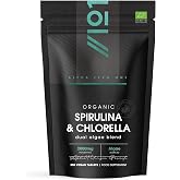 Organic Spirulina & Chlorella 2000mg - 300 Tablets - Broken Cell Wall - Cold Pressed Pure Supplement with No Additives (75 Da