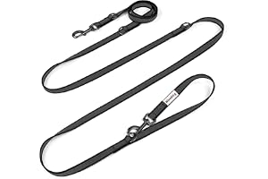 Wisedog 3 m svart dubbelavslutad gummerad hundkoppel lätt halkskydd handsfree bly för hund för promenader löpning camping