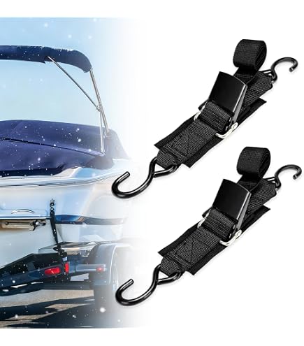 Sangles D’Arrimage Réglables Pour Remorque Jet Ski & Bateau - Lot De 2 - 1600 Lb De Résistance