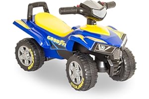 LEMODO Rutschauto blau in Quad-Optik | Rutscherfahrzeug für Kinder ab 18 Monate | Rutschfahrzeug mit Sound-Lenkrad | Kinderfahrzeug mit Kippschutz | Von Good Year Lizenziertes Kinderspielzeug (blau)