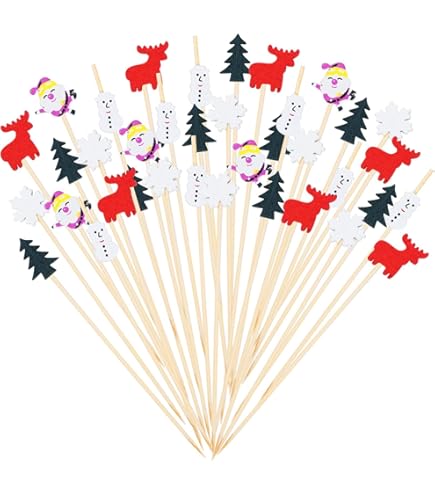 Lot 50 Pics À Cocktail En Forme Flocon Neige Sapin Noël