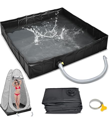 Faltbare Duschbasis 80x80cm Camping - Wasserdicht Mit Ablauf